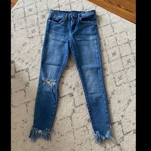 Blank NYC frayed bottom denim